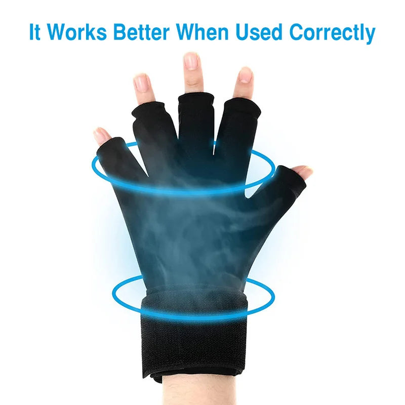 Finger Arthritis Compression Ice Glove Adjustable Wrist Strap Hand Wrist Ice Pack Pain Relief for Arthritis Cold or Heat Therapy