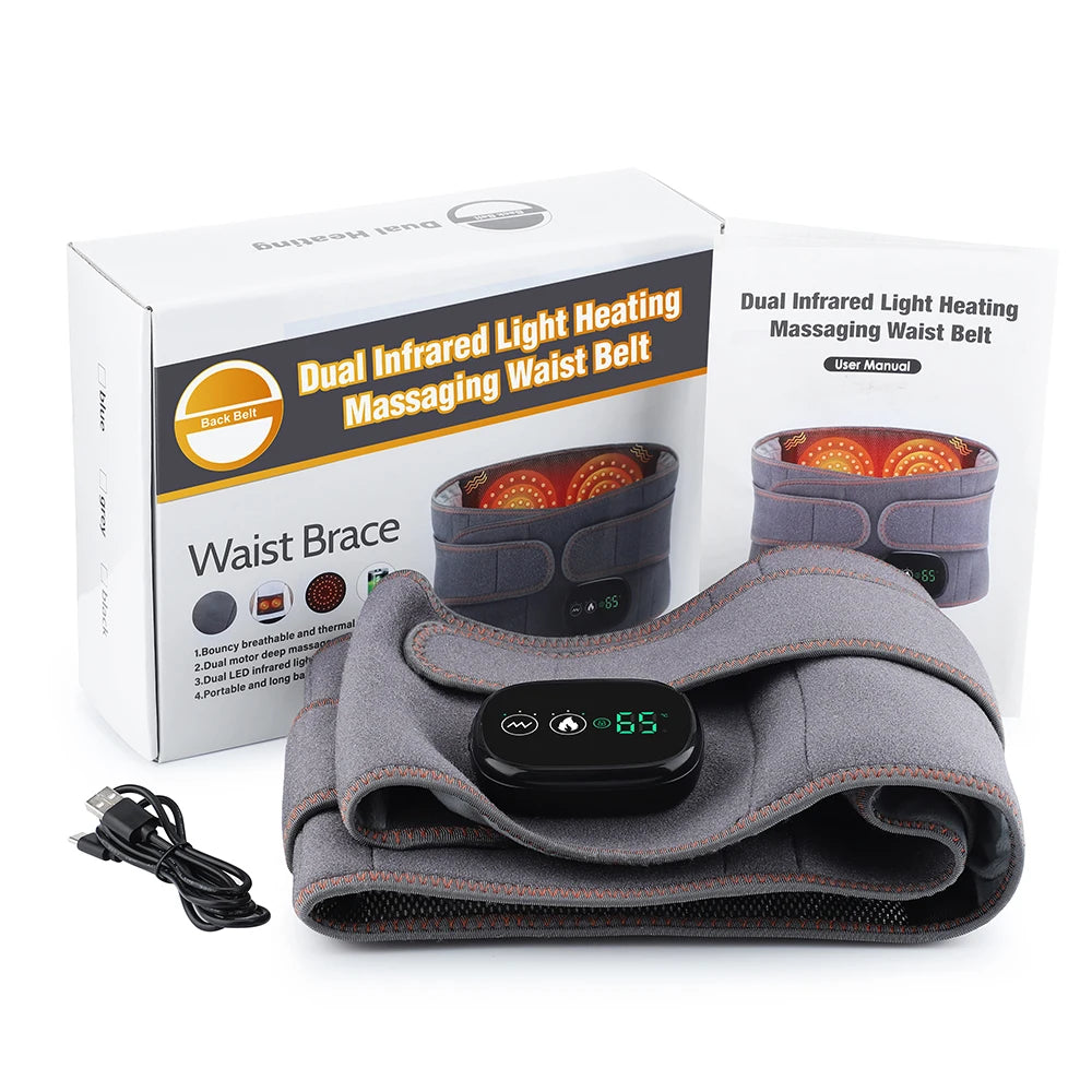 Heat Lumbar Brace Support Massager Waist Massager Back Belt Heath Care Comfortable Material for Office Workers Home Use
