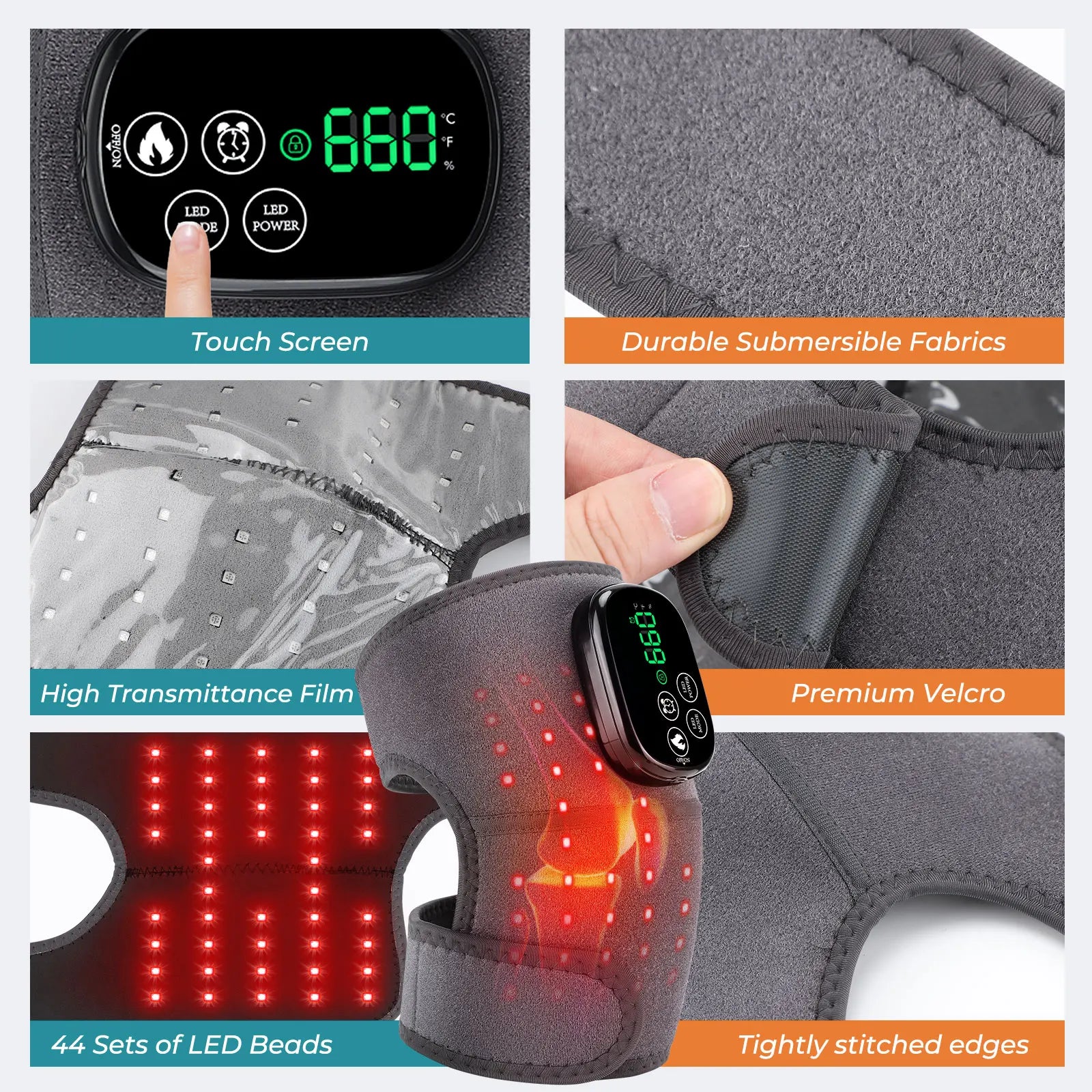 3-in-1 Multifunctional Kneepad Electric Infrared Heating Knee Pad 650nm&850nm Red Light Leg Joint Brace Muscle Relax