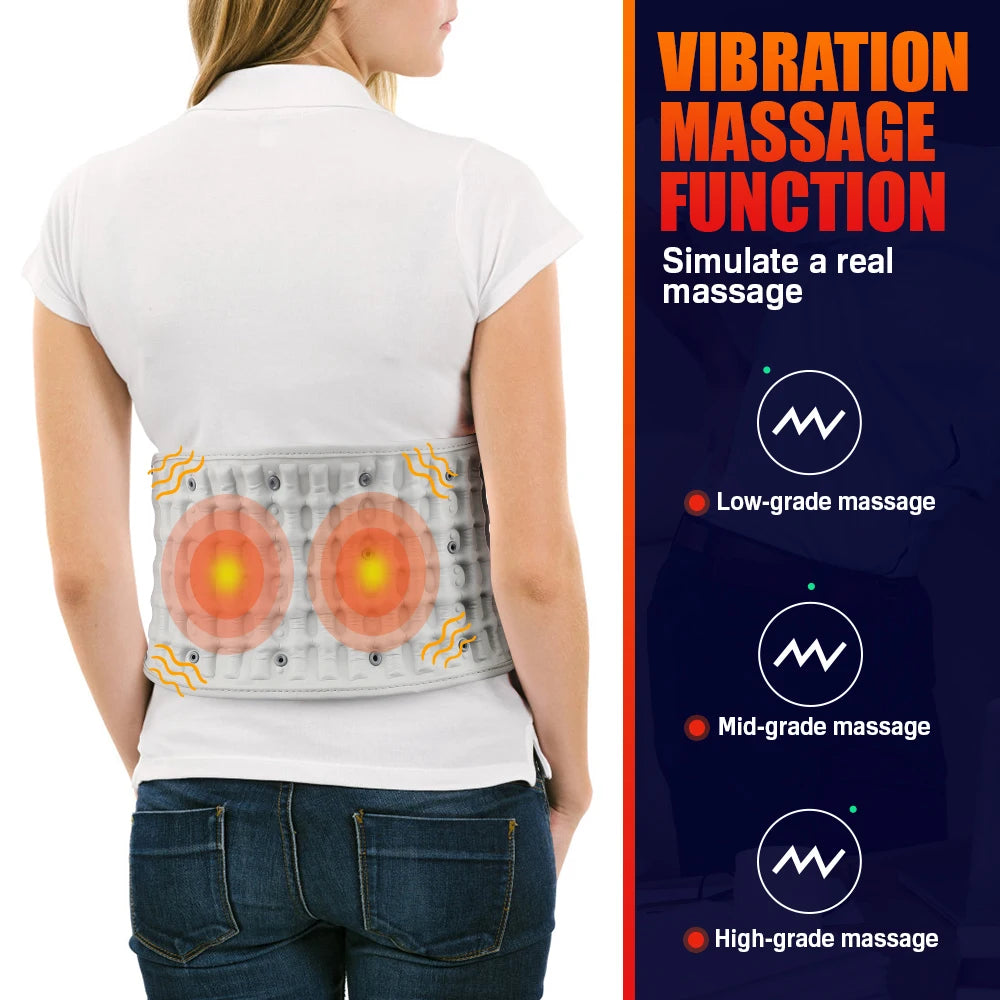 Heat Lumbar Brace Support Massager Waist Massager Back Belt Heath Care Comfortable Material for Office Workers Home Use