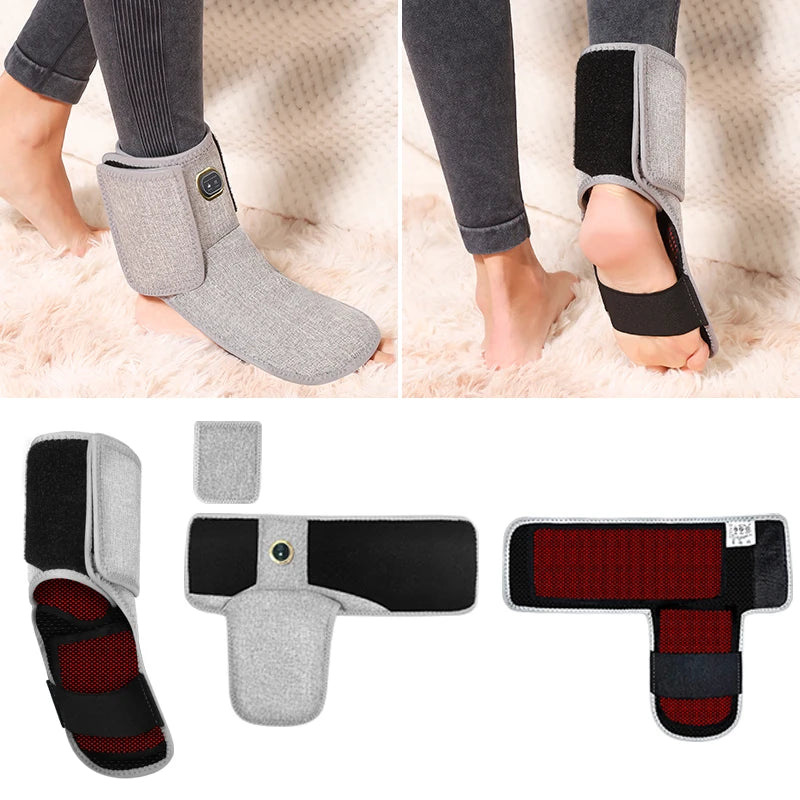 Red Light Heating Cordless Ankle Massager Wrist Wraps Support Brace Ankle Heating Pad Heated Hand Foot Vibration Massage Belt
