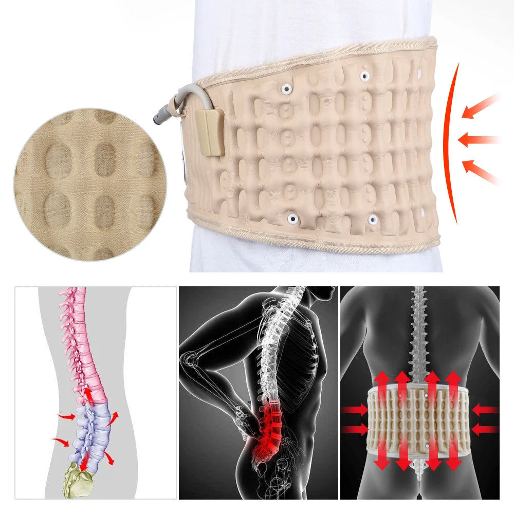 Inflatable Waist Belt Massager Adjustable Decompression Back Belt Lumbar Support Waist Air Traction Brace Waist Massage Belts