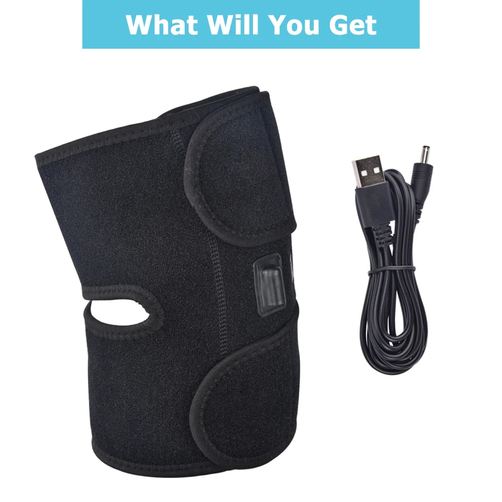 Electric Knee Heating Pad USB 3-gear Heated Knee Brace Support for Knee Joint Relaxation and Old Cold Leg Knee Warmer