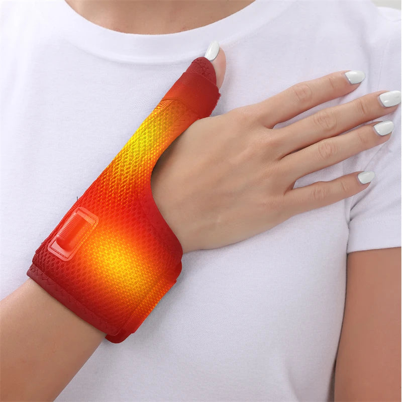 Heated Massage Wrist Thumb Brace USB-Powered Arthritis Carpal Tunnel Relief Thumb Tendonitis Sprains Pain Ease Muscle Relaxation