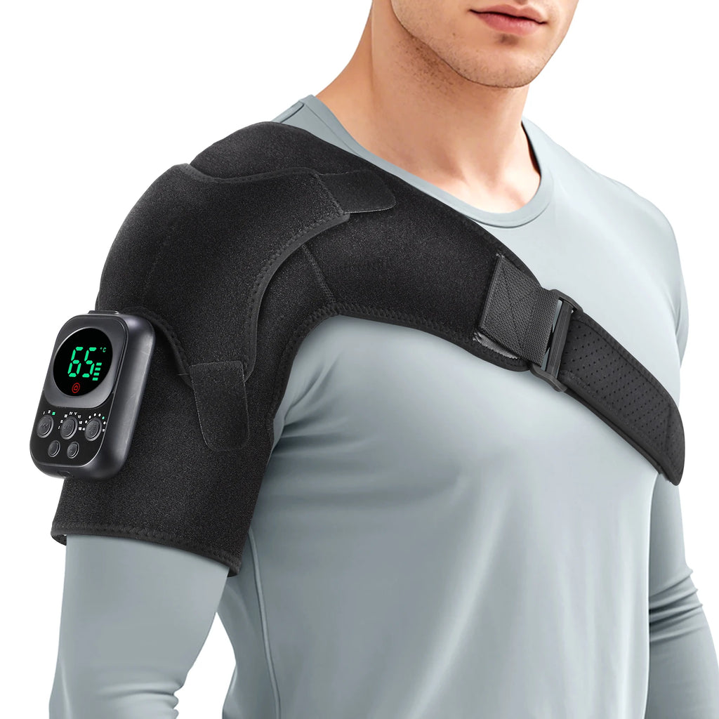 Electric Shoulder Brace for Men & Women, Shoulder Heated Pad Support Mobile Control, Relax Muscles Promote Blood Circulation