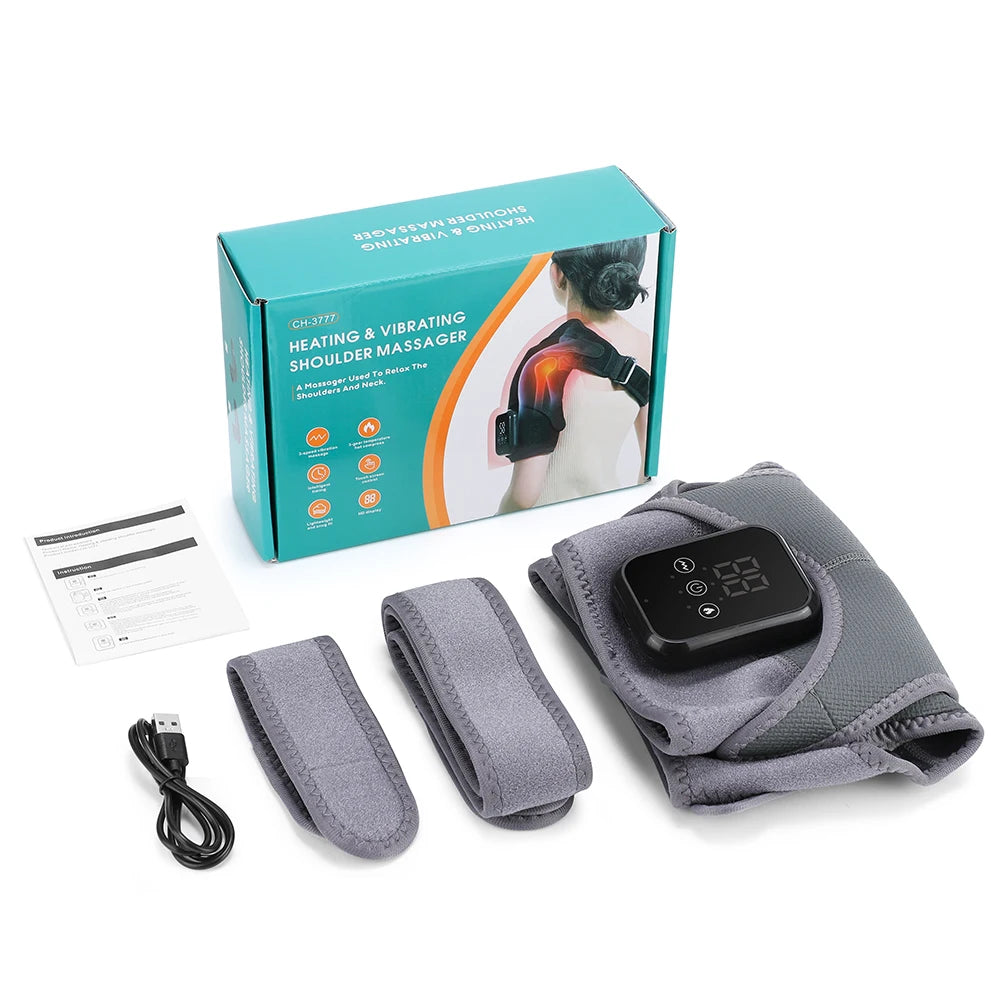 Electric Heating Shoulder Massage Heated Shoulder Brace Vibration Shoulder Massage Support Belt Strap for Arm Muscle Relaxation