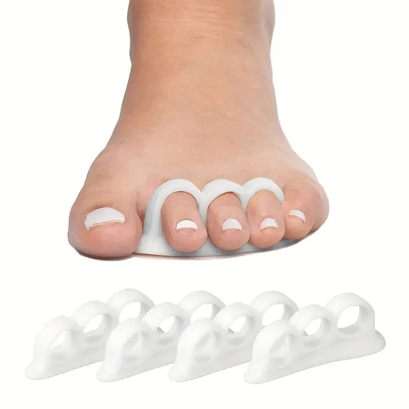 1 Pair Set Hammertoe Corrector Gel Toe Straighteners With 3 Separator Loops - Realign Bent, Crooked, Curled, Claw, Hammer Toes
