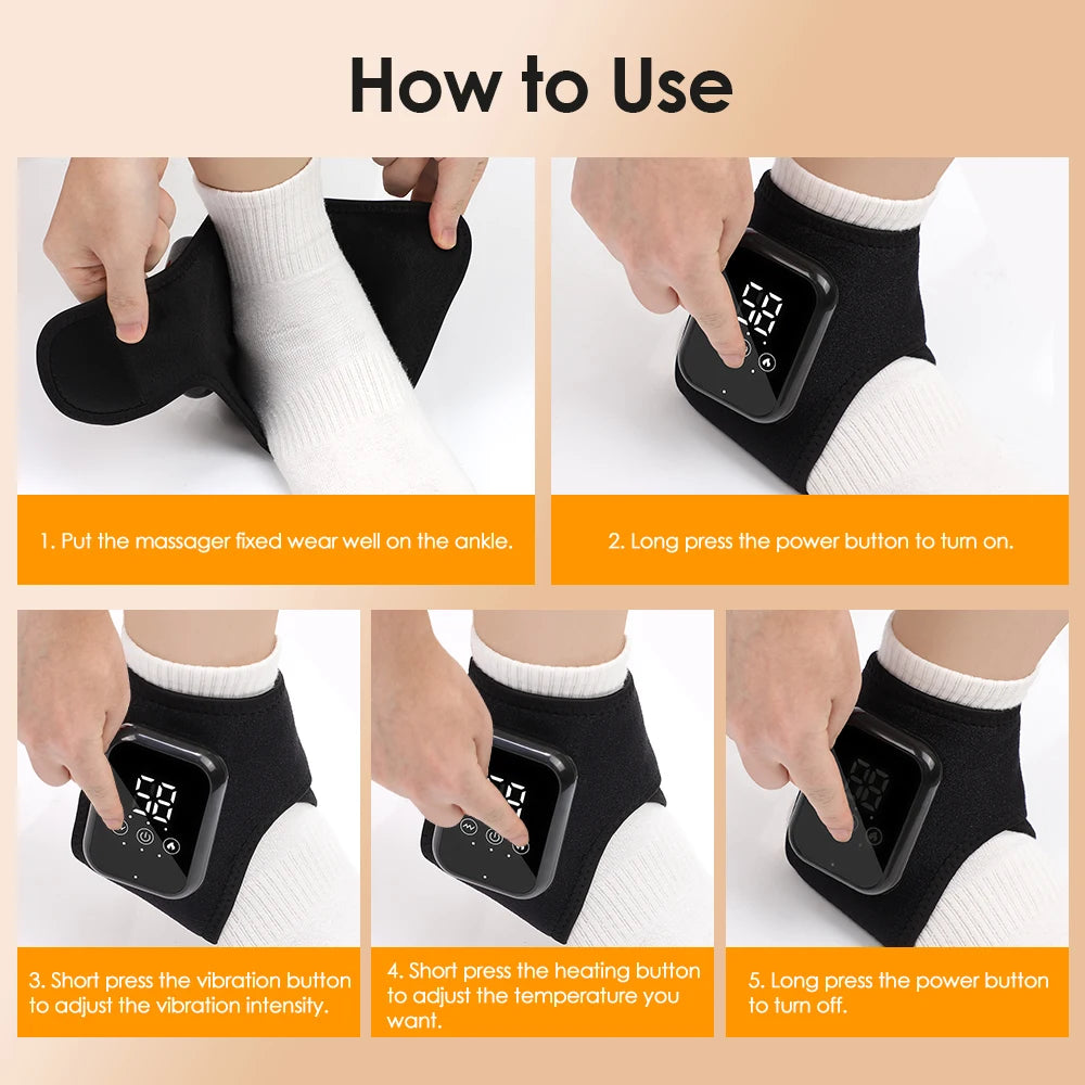New Heating Wrist Guard Electric Hot Compress Vibration Massage Hand Wrist & Foot Ankle Guard Band Carpal Wrap Support Brace