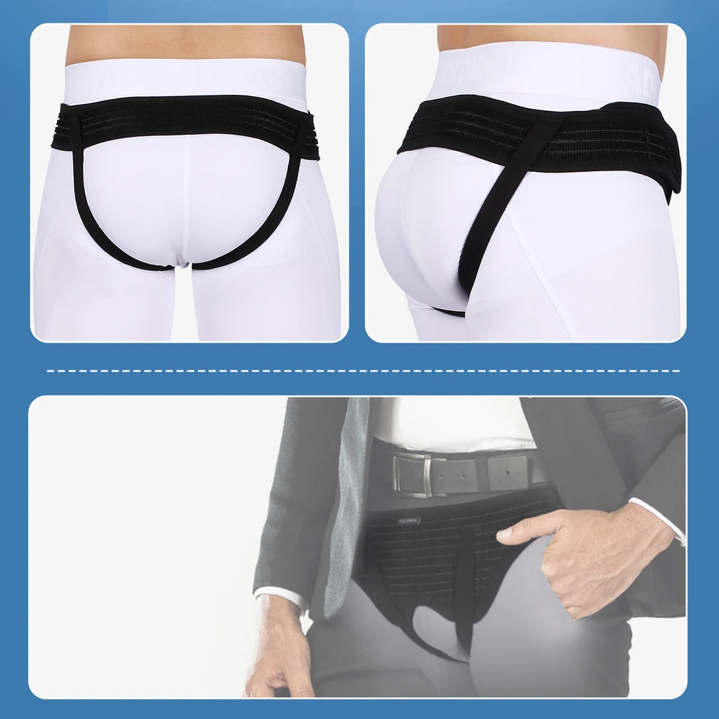 VELPEAU Hernia Belt with 2 Compression Pads, Adjustable Hernia Truss Support for Single/Double Inguinal for Men and Women