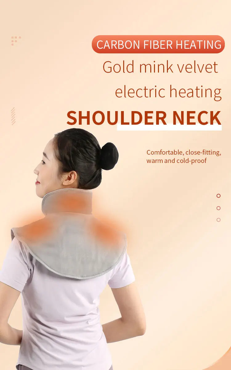 Electric Heating Neck Shoulder Vibration Massager Cervical Vertebra Arthritis Relief Infrared Therapy Neck Back Heated Relax Pad