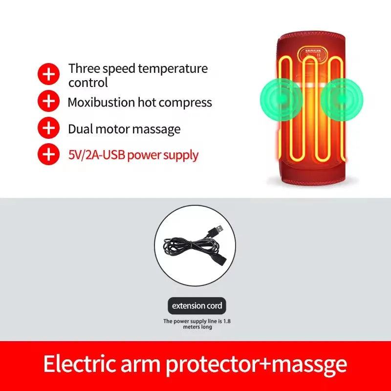 Heating Pad Arm Heated Wrap Brace for Wrist Elbow Arm Knee Ankle Leg 3 Heat Settings Cordless Wireless Timer USB Powered Winter