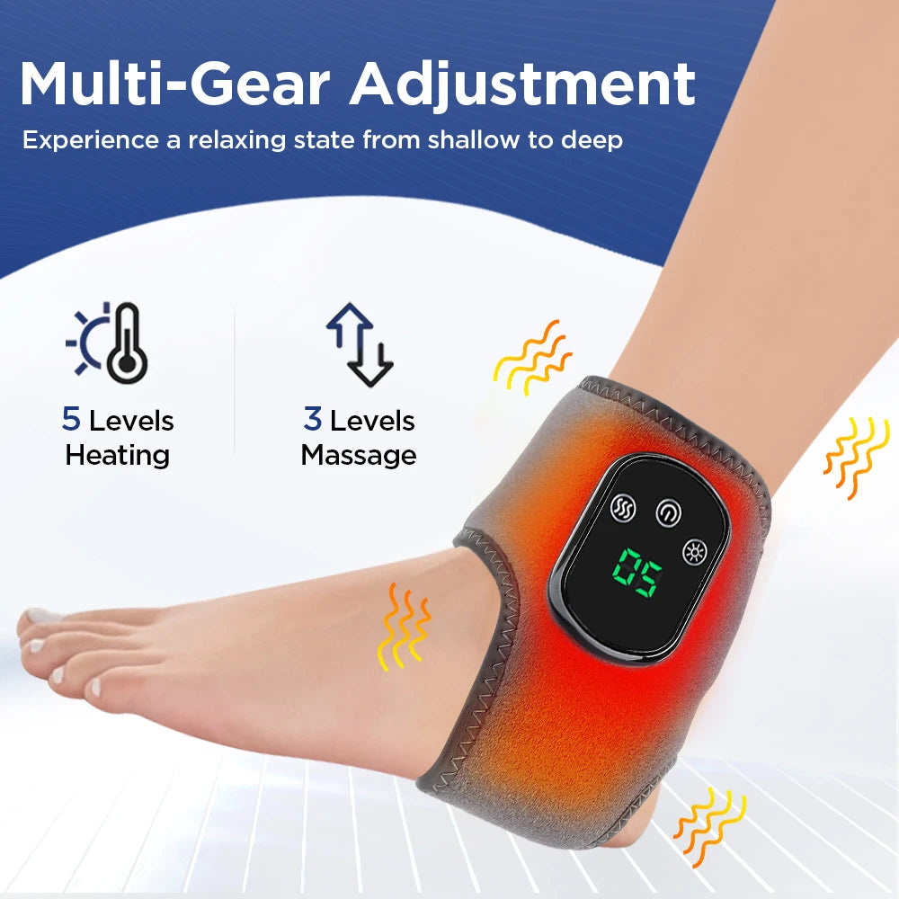 Electric Heated Wrist Brace Adjustable Hot Compress Vibration Massage Hand Wrist Foot Ankle Guard Band Carpal Wrap Support Brace