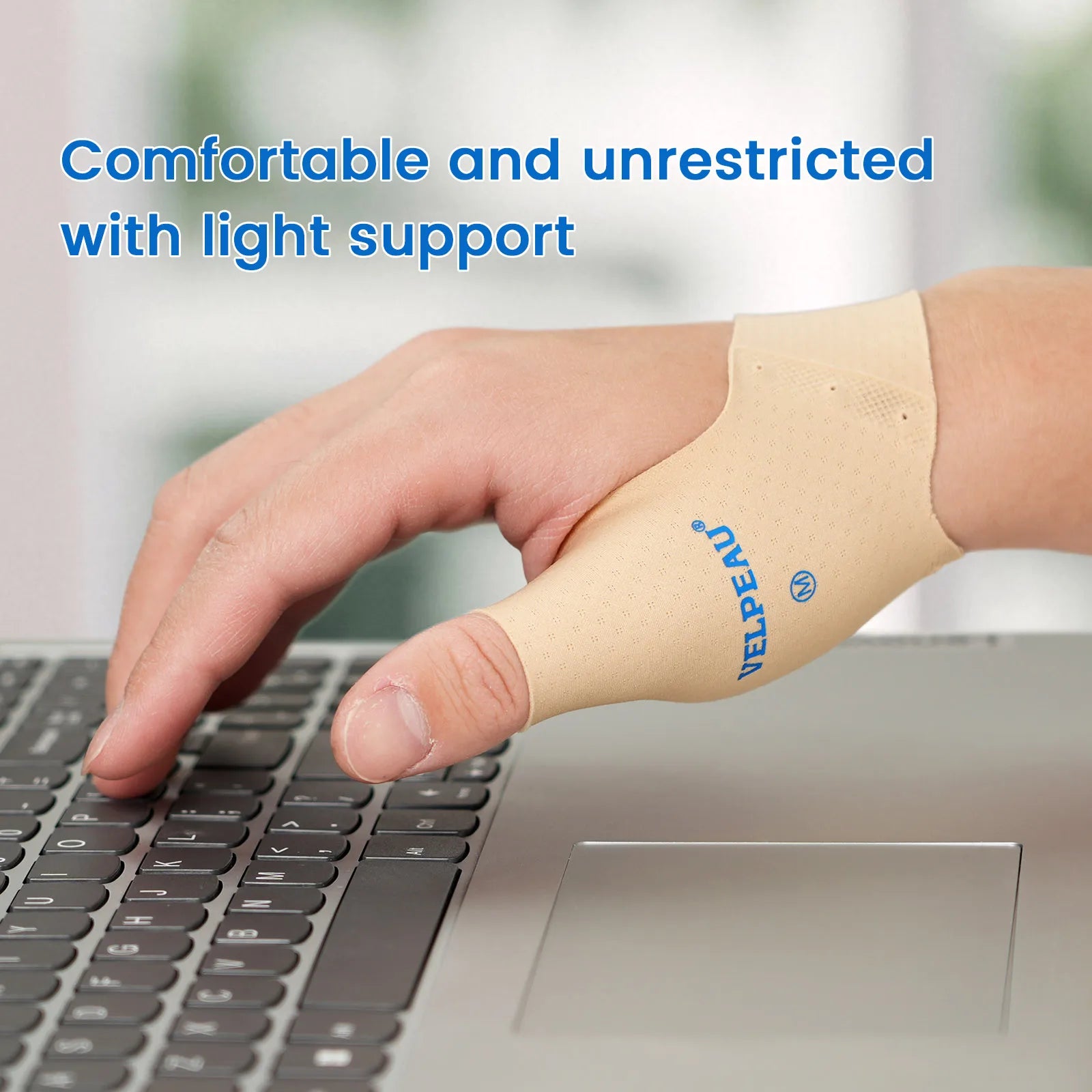 VELPEAU Elastic Thumb Support Brace for Arthritis, Tendonitis, Splint Liner, Thumb Compression Sleeve Fits Left and Right Hands