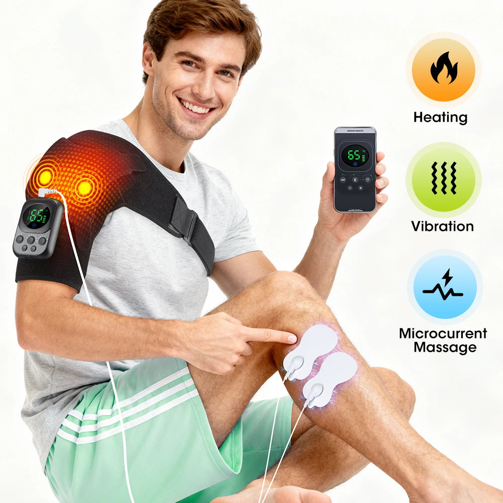 Electric Heating Heated Shoulder Brace Wrap Shoulder Massage Support Belt Strap with Adjustable of Heating Arm Muscle Relaxation