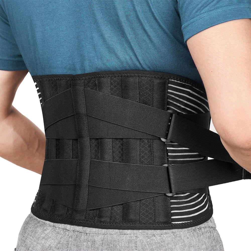 Lower Back Brace with 6 Stays Anti-skid Orthopedic Lumbar Support Breathable Waist Support Belt for Men Women Gym Pain Relief