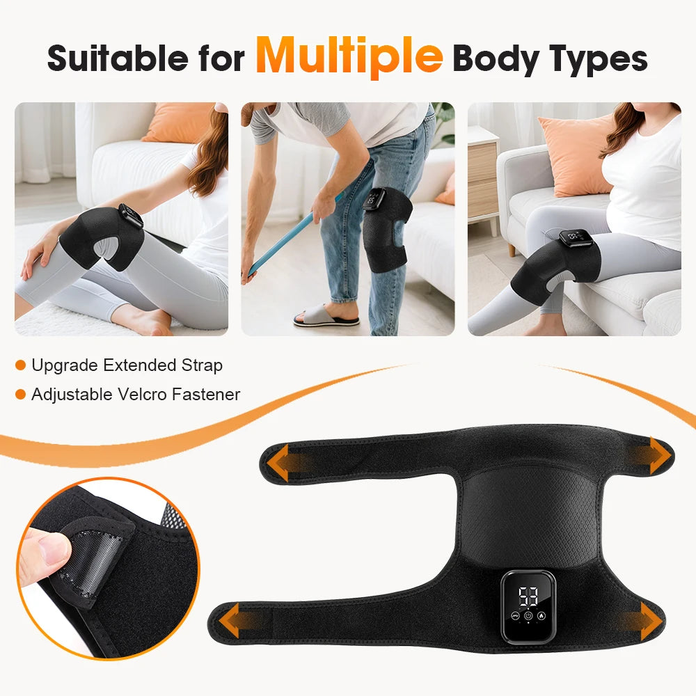 3 in 1 Cordless Thermal Knee Pad Knee Shoulder Massager Vibration Leg Arm Joint Brace Muscle Relax Joint Brace Muscle Relaxation