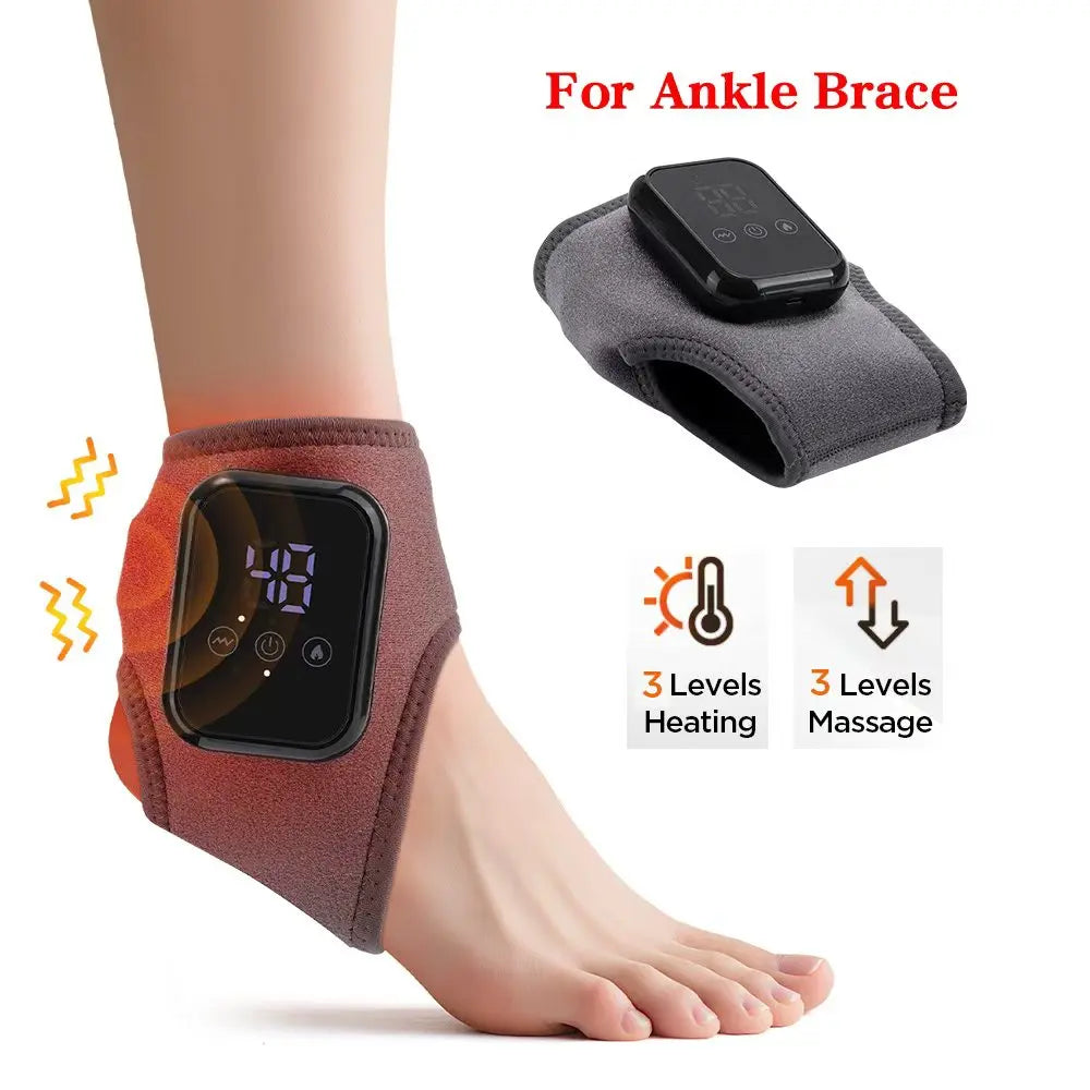 Electric Heated Wrist Brace Adjustable Hot Compress Vibration Massage Hand Wrist Foot Ankle Guard Band Carpal Wrap Support Brace