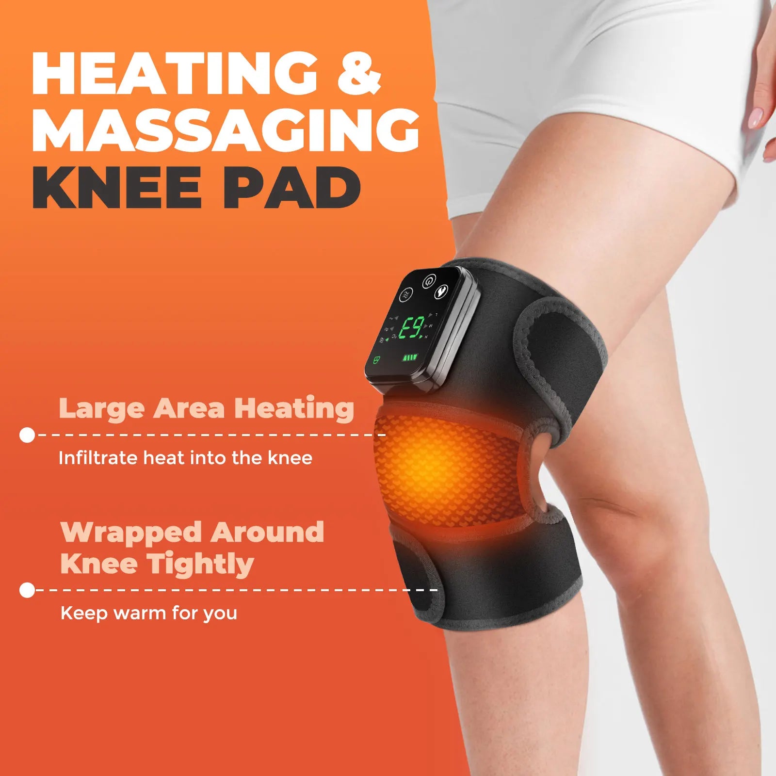 Electric Heating Knee Massager 2 in 1 Knee Elbow Knee Leg Thermal Vibration Massage Knee Blood Circulation Warmer Rechargeable