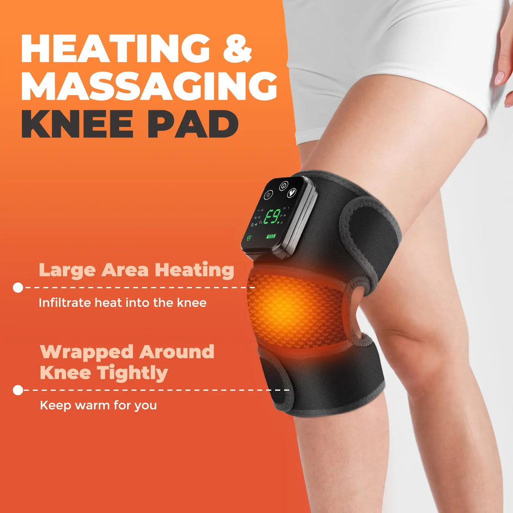 Electric Heating Knee Massager 2 in 1 Knee Elbow Knee Leg Thermal Vibration Massage Knee Blood Circulation Warmer Rechargeable
