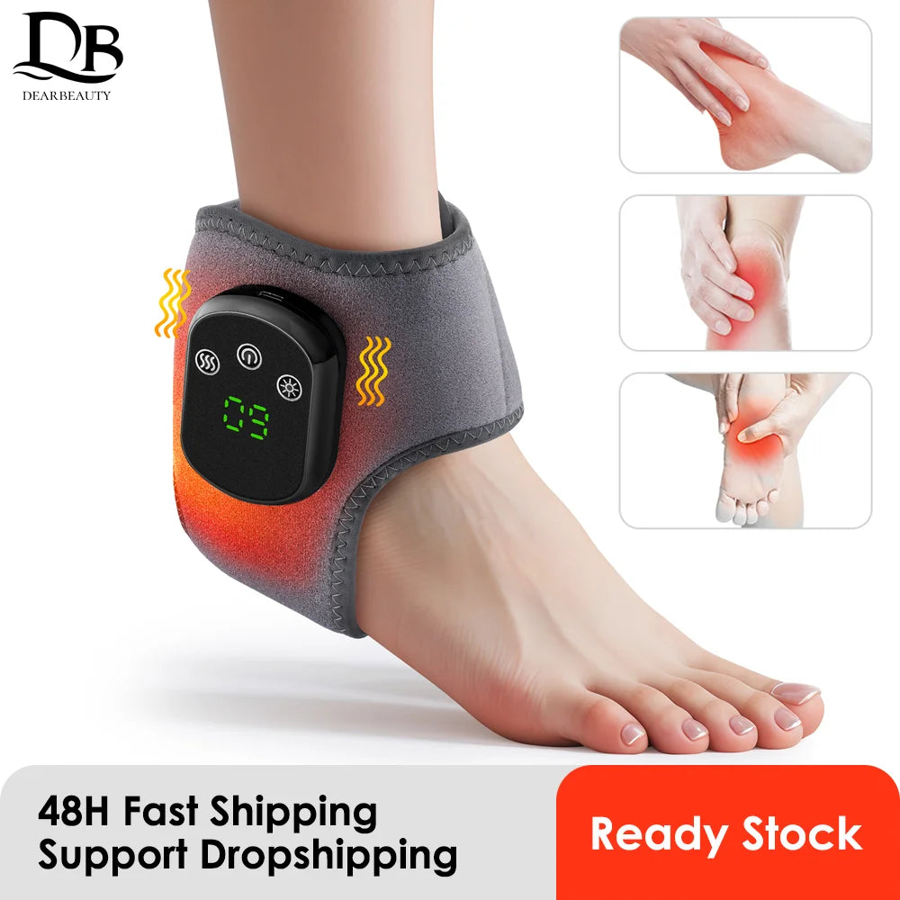 Electric Foot Ankle Massager with Heat Vibration Ankle Heating Pad for Achilles Tendonitis Plantar Fasciitis Hand Wrist Massager