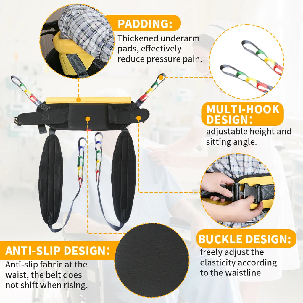 Ehucon Sit to Stand Lift Sling Divided Leg Design Leg Straps and Back Support,Transfer Sling for Elderly Mobility Aid 500lbs