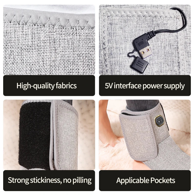 Red Light Heating Cordless Ankle Massager Wrist Wraps Support Brace Ankle Heating Pad Heated Hand Foot Vibration Massage Belt