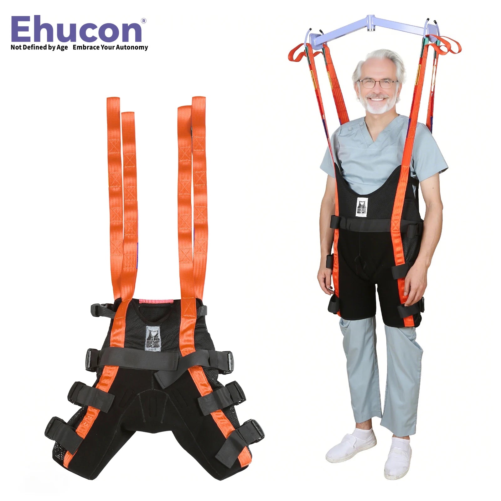 Ehucon Professional Walking Assist Lift Sling Hoist Ambulating Training Washable Stand Support Sling SWL 500lbs