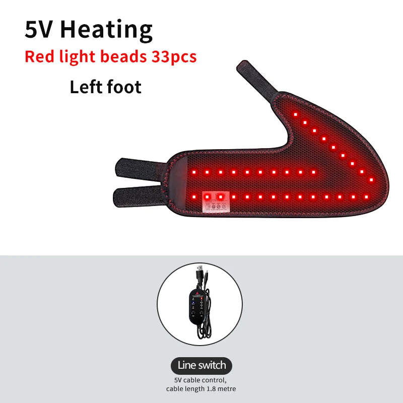 Electric Ankle Massager with 3 Gears Heated Wrap Foot Support Brace for Joint Sprain Pain Relief Vibration Heating Massage Stra