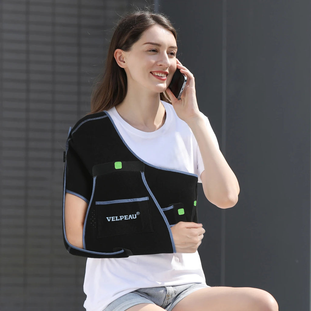 VELPEAU Shoulder Sling Breathable for Rotator Cuff Tear, Arm Fracture and Dislocation, Shoulder Immobilizer for Sleeping