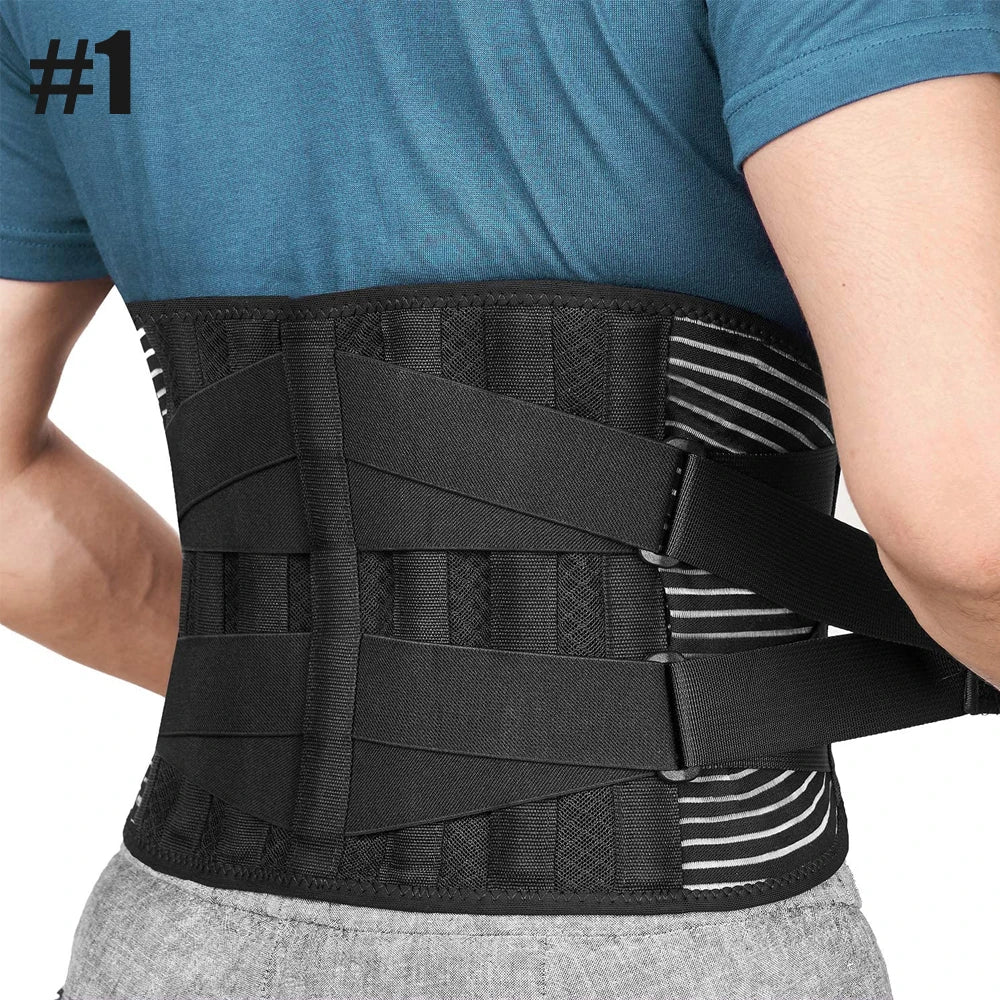 Lower Back Brace with 6 Stays Anti-skid Orthopedic Lumbar Support Breathable Waist Support Belt for Men Women Gym Pain Relief