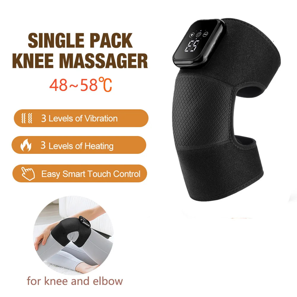3 in 1 Cordless Thermal Knee Pad Knee Shoulder Massager Vibration Leg Arm Joint Brace Muscle Relax Joint Brace Muscle Relaxation