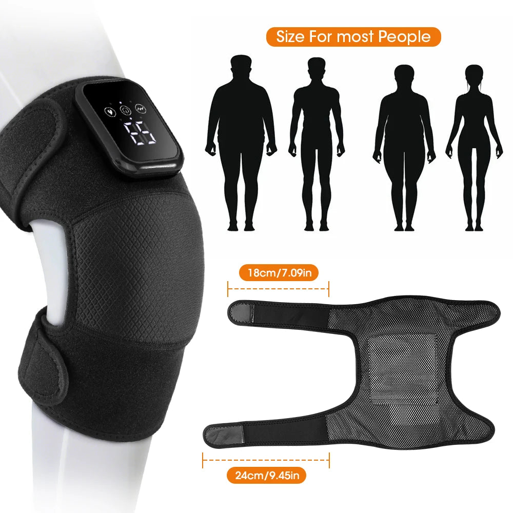 3 in 1 Cordless Thermal Knee Pad Knee Shoulder Massager Vibration Leg Arm Joint Brace Muscle Relax Joint Brace Muscle Relaxation