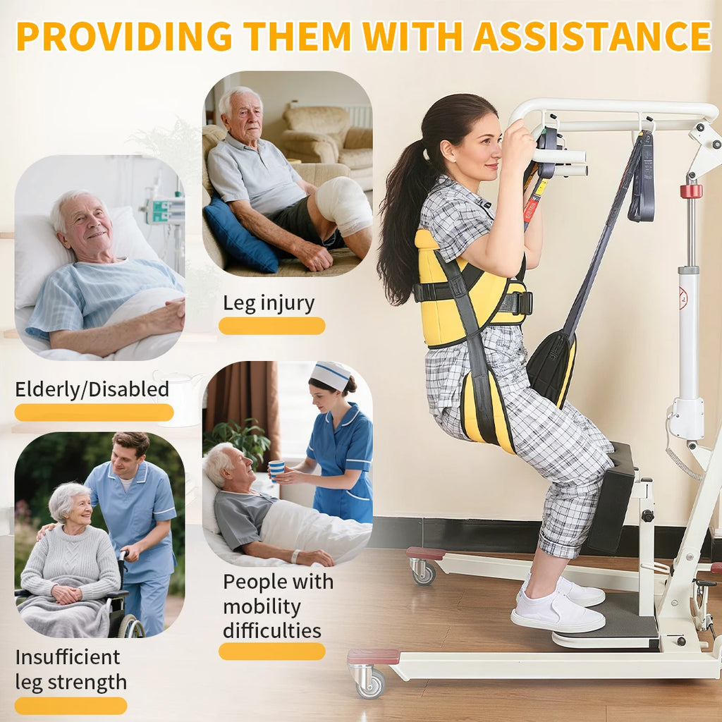 Ehucon Sit to Stand Lift Sling Divided Leg Design Leg Straps and Back Support,Transfer Sling for Elderly Mobility Aid 500lbs