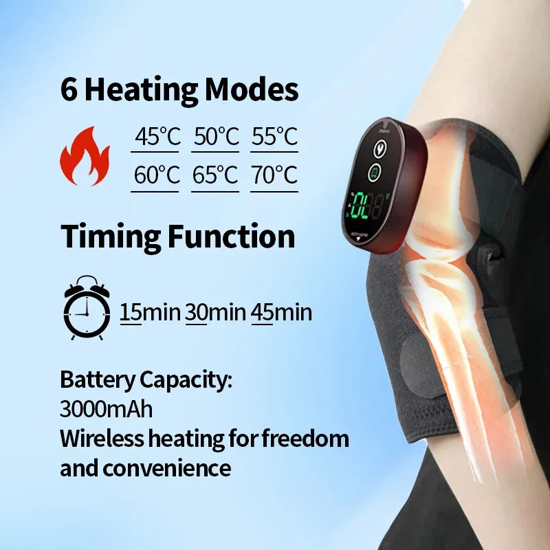 Elbow Massager Electric Heating Rechargeable Vibration Brace Knee Tennis Elbow Shoulder Joint Pain Thermal Therapy Massage Pad