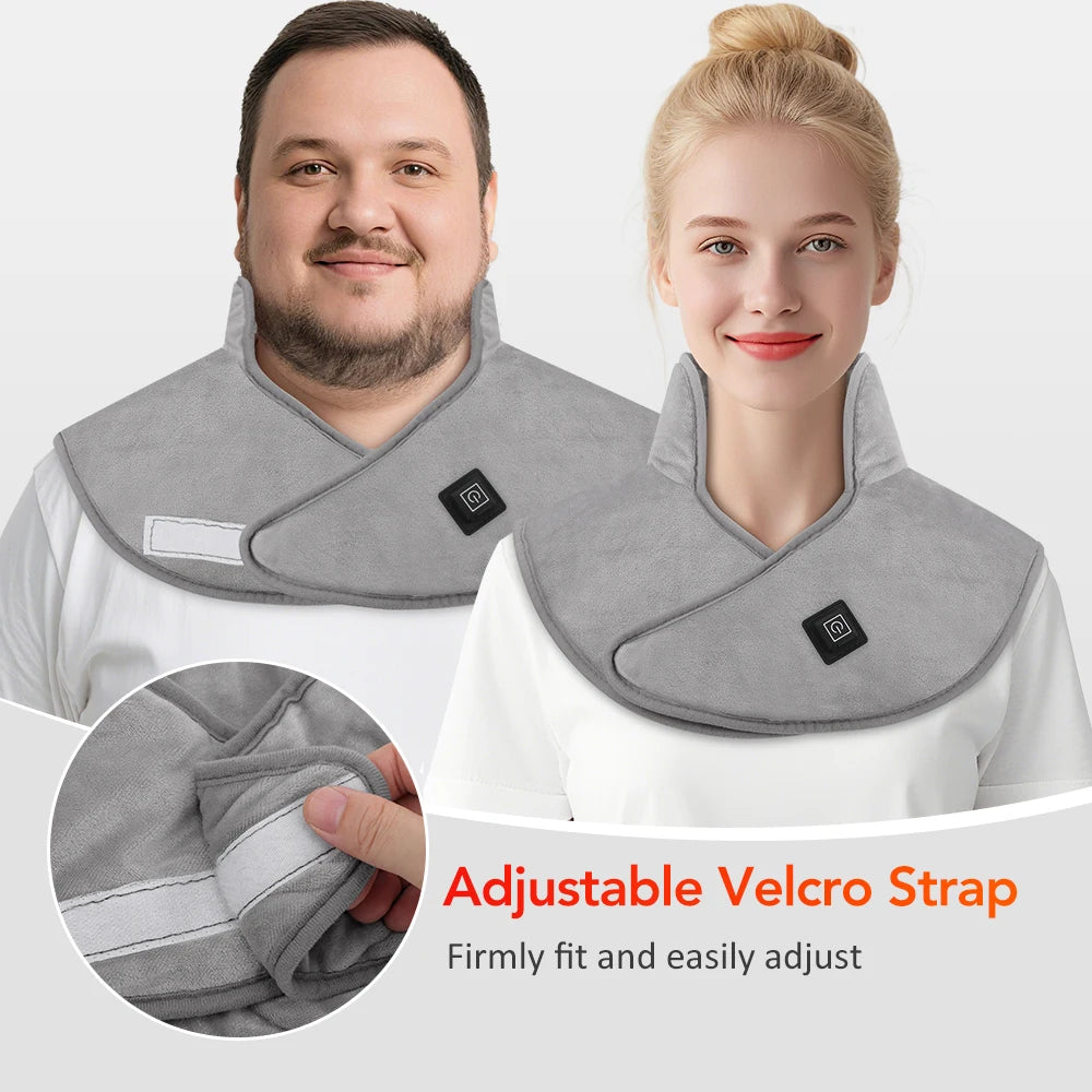 Electric Heating Shoulder Neck Pad Massager Three Gear Hot Compress Cervical Shawl Warmer USB for Shoulder Neck Back Relax Brace