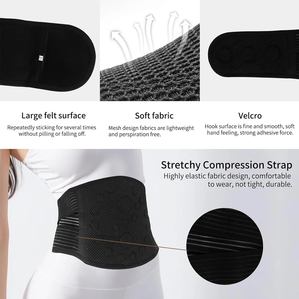 Self-heating Lumbar Magnet Belt,Thermal Magnetic Therapy Tourmaline Lower Back Waist Support Belt Brace for Pain Relief Sciatica