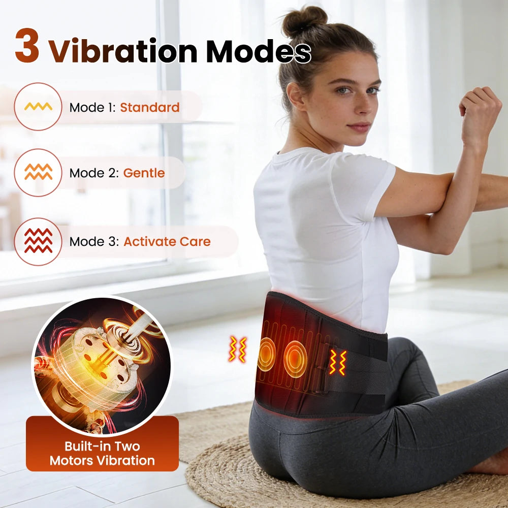 Heat Lumbar Brace Support Massager Waist Massager Back Belt Heath Care Comfortable Material for Office Workers Home Use
