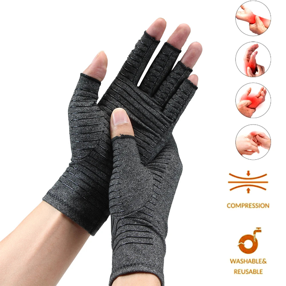 Compression Arthritis Gloves Premium Arthritic Joint Pain Relief Hand Gloves Therapy Carpal Tunnel Wrist Support,Fingerless Glov