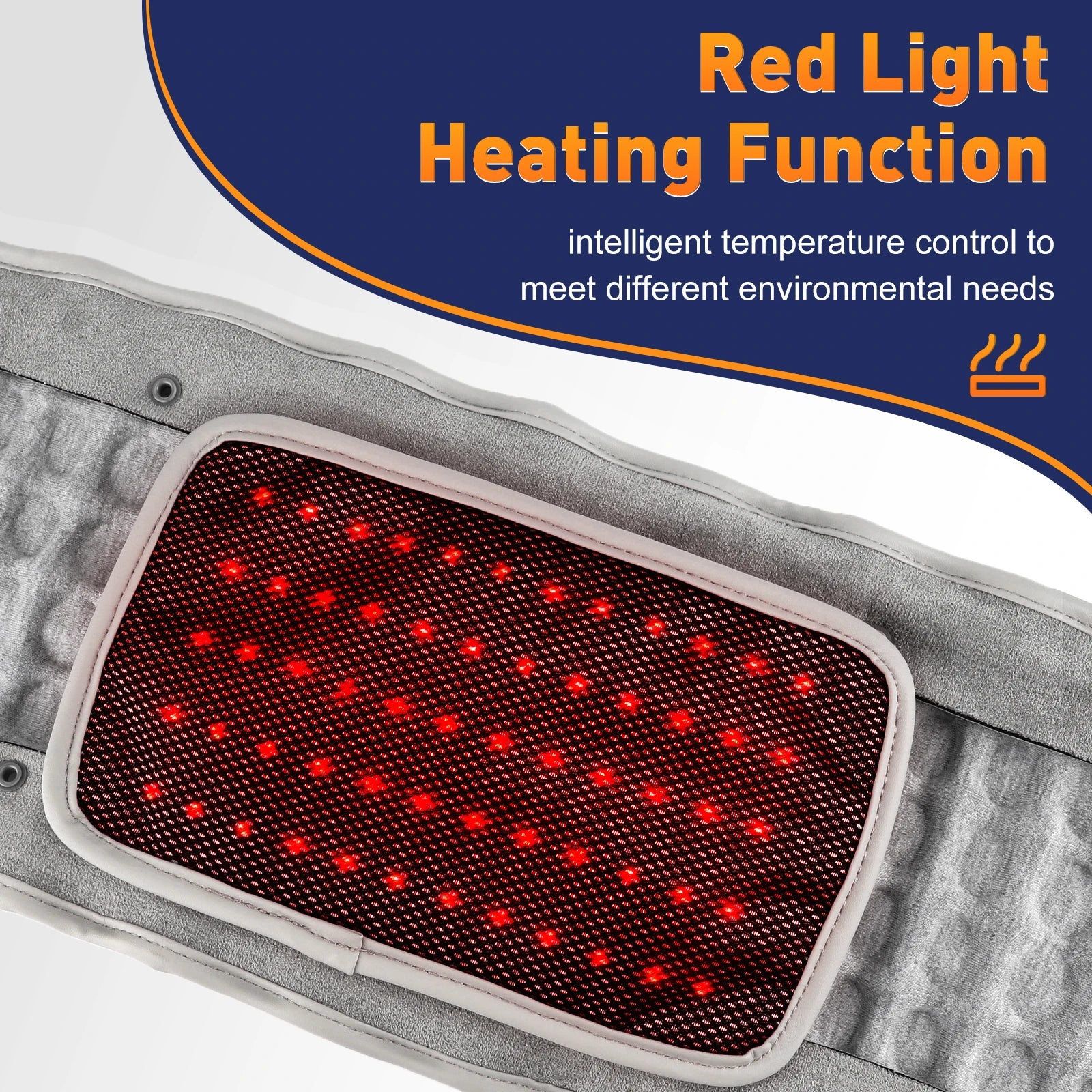 Infrared Heating Waist Massager Electric Belt Vibration USB Charge Red Light Hot Compress Lumbar Back Support Brace Relaxation