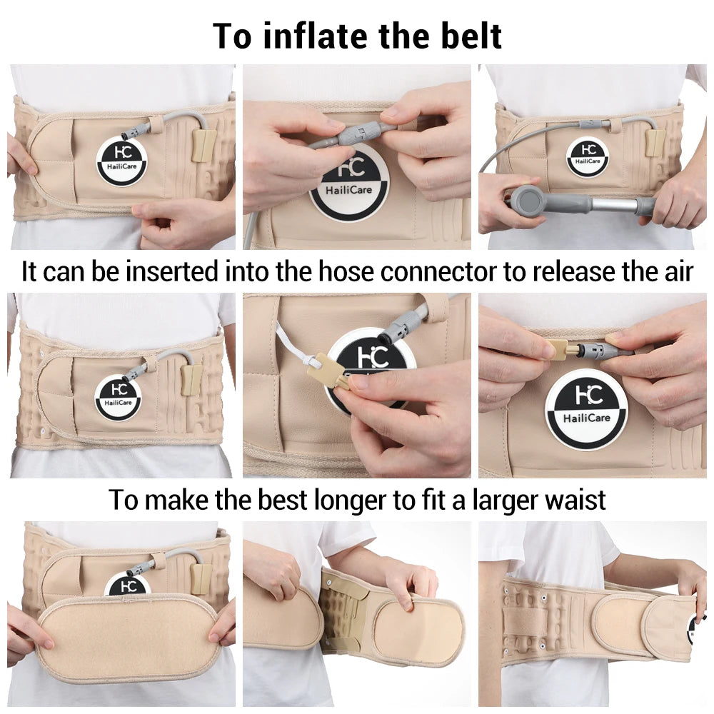 Inflatable Waist Belt Massager Adjustable Decompression Back Belt Lumbar Support Waist Air Traction Brace Waist Massage Belts