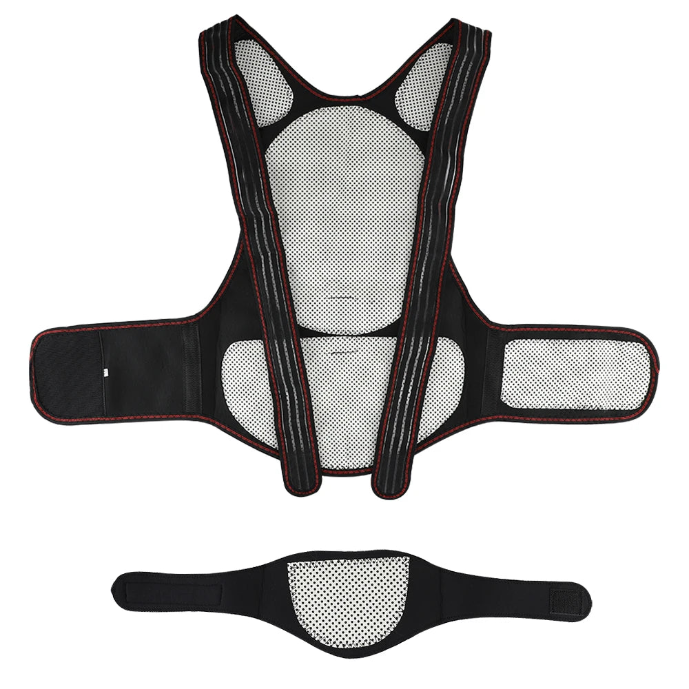 Tourmaline Self-heating Magnetic Therapy Support Belt Shoulder Back And Neck Massager Spine Lumbar Brace Posture Corrector
