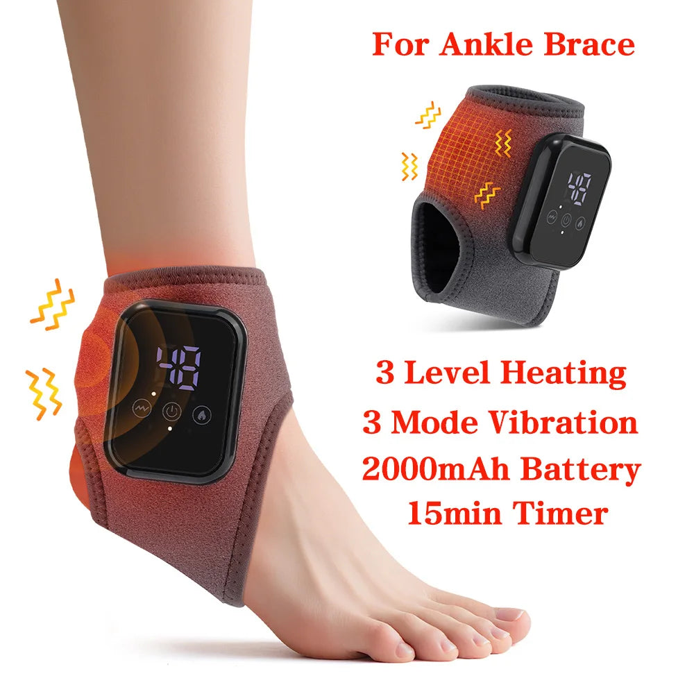 New Heating Wrist Guard Electric Hot Compress Vibration Massage Hand Wrist & Foot Ankle Guard Band Carpal Wrap Support Brace