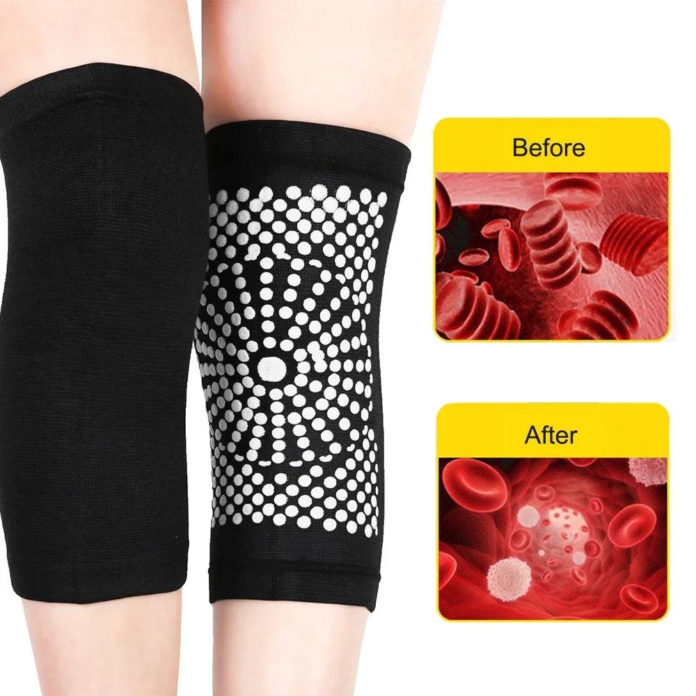 1Pair New Self Heating Knee Braces Sleeve Tourmaline Knee Support Far Infrared Keep Warm Knee Pads