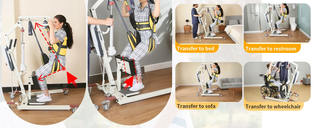 Ehucon Sit to Stand Lift Sling Divided Leg Design Leg Straps and Back Support,Transfer Sling for Elderly Mobility Aid 500lbs