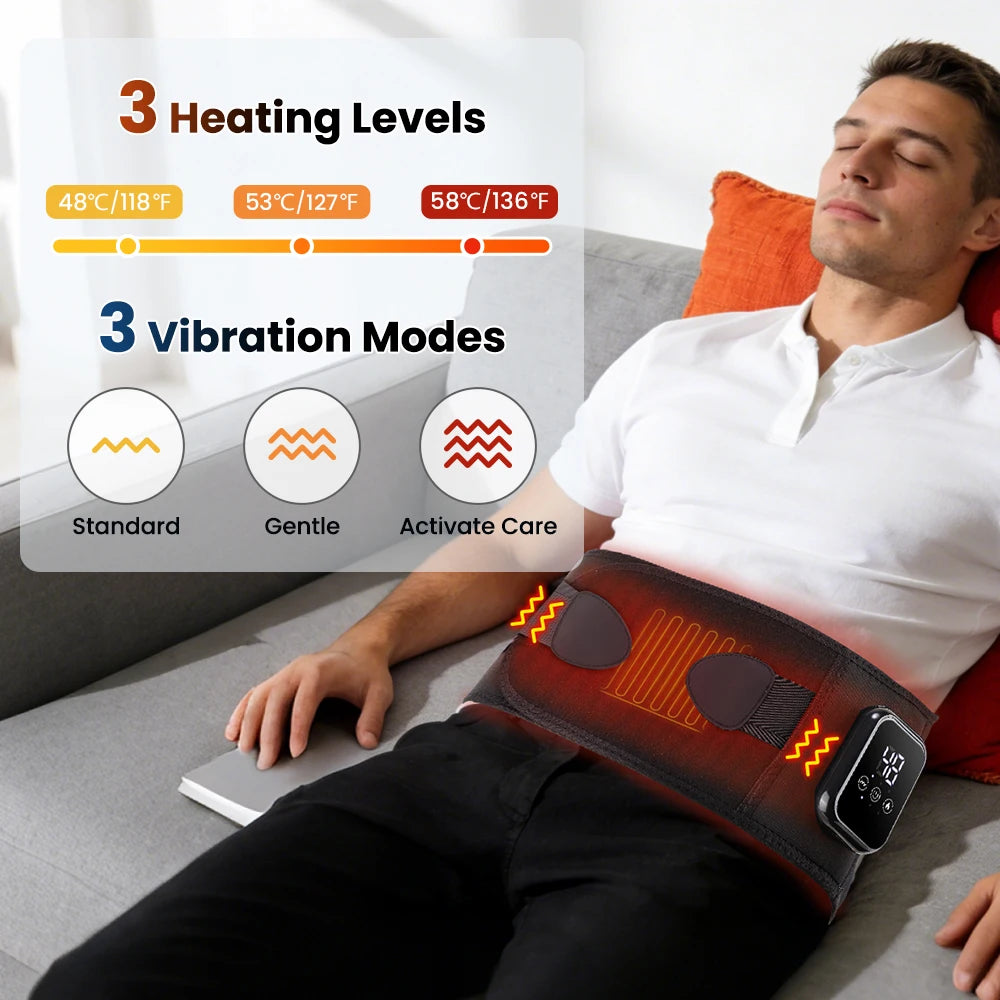 Heat Lumbar Brace Support Massager Waist Massager Back Belt Heath Care Comfortable Material for Office Workers Home Use