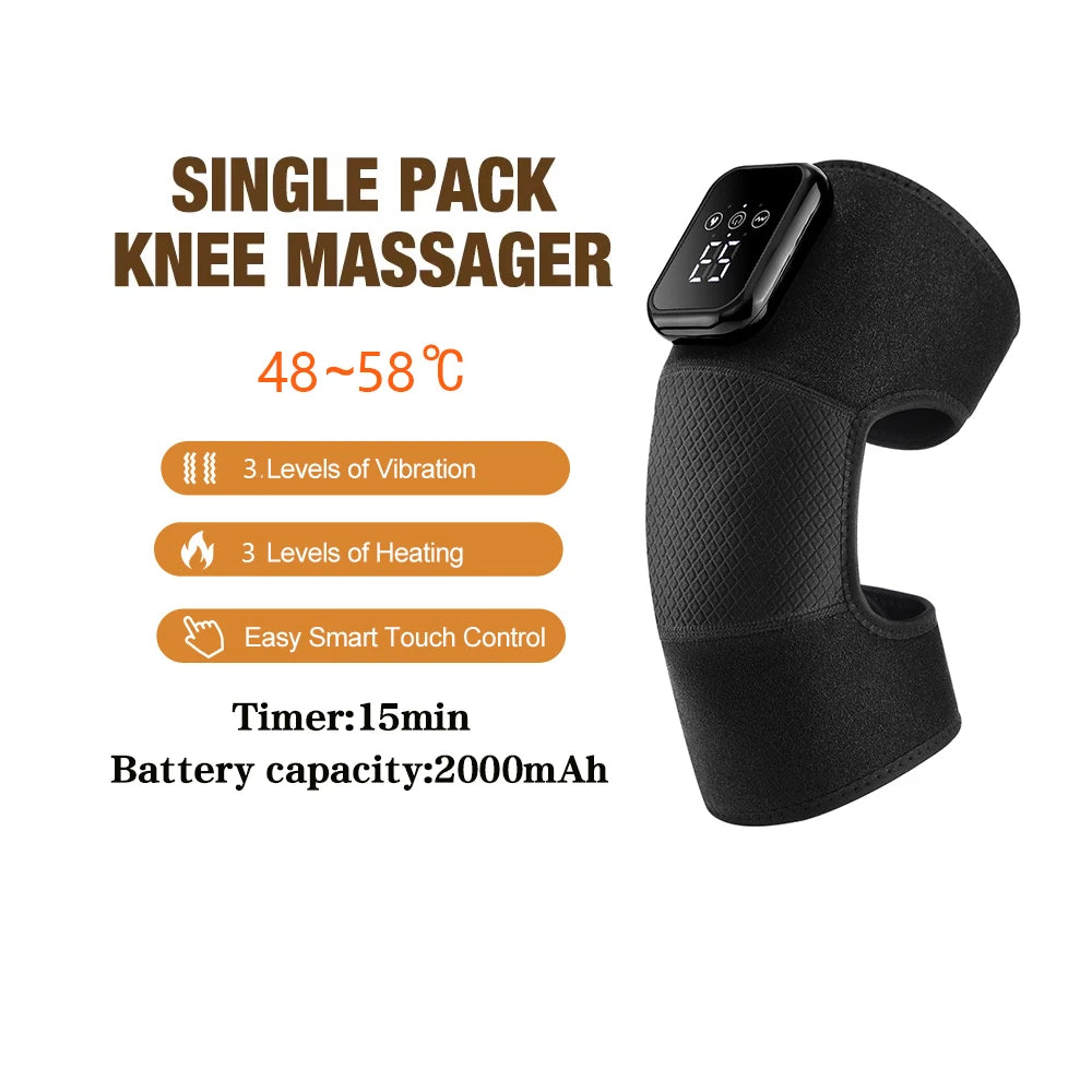 Heating Massage Support Brace 3 in 1 Electric Knee Shoulder Elbow Vibration Massage Belt Hot Compress Leg Joint Muscle Relax