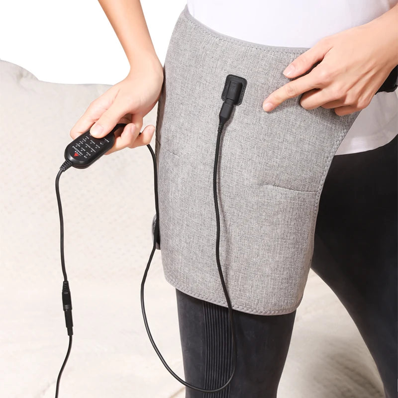 Red Light Electric Heated Hip Brace with Adjustable Vibration Massage Hip Groin Thigh Support Muscle Relaxation And Pain Relief