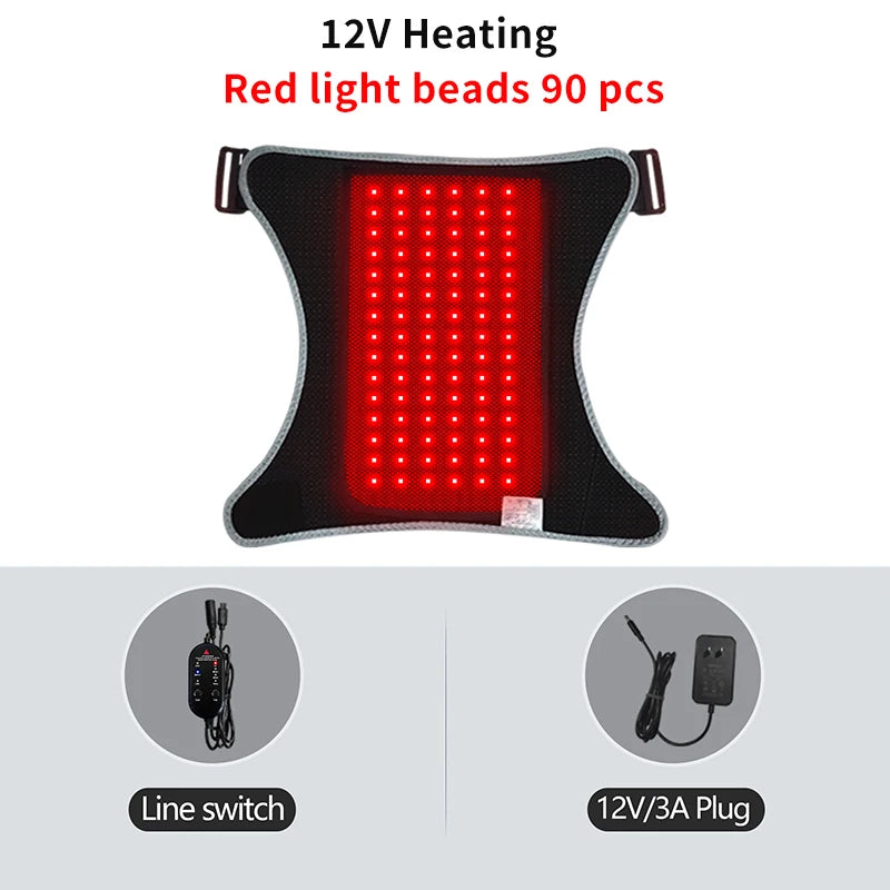 Red Light Electric Heated Hip Brace with Adjustable Vibration Massage Hip Groin Thigh Support Muscle Relaxation And Pain Relief