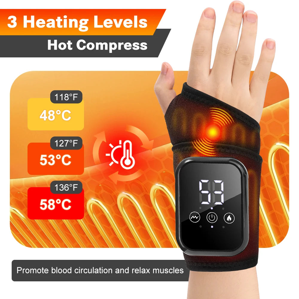 Electric Vibration Ankle Massager Heated Ankle Wrap Foot Protector Support Brace Heating Massage Strap For Joint Sprain