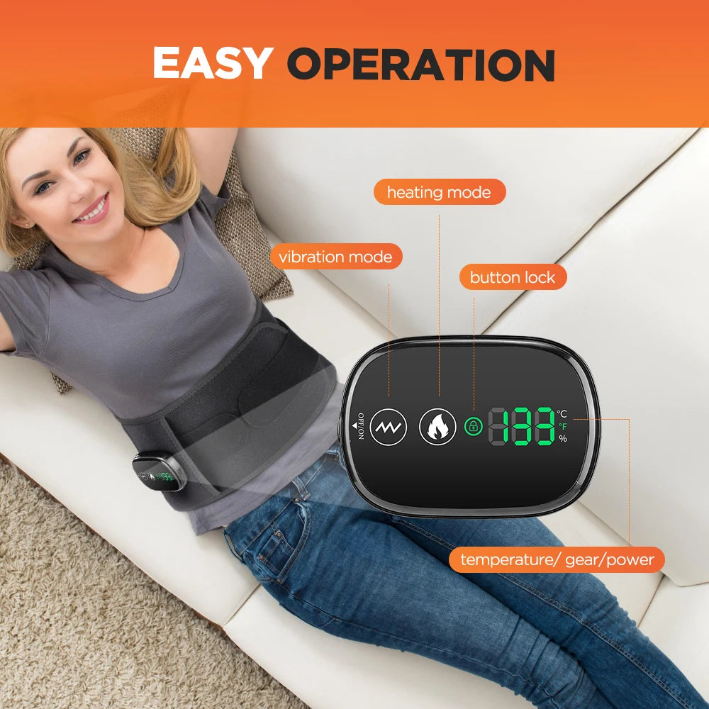 Heat Lumbar Brace Support Massager Waist Massager Back Belt Heath Care Comfortable Material for Office Workers Home Use